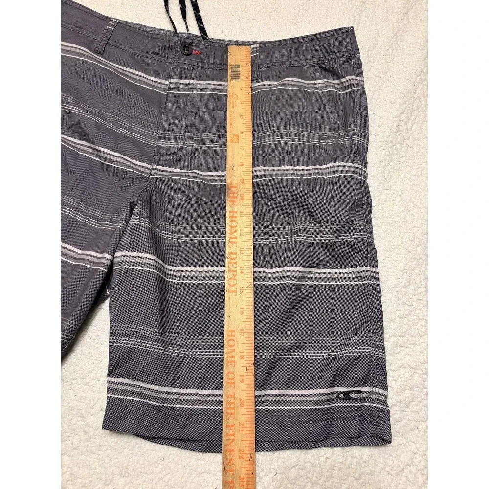 O'Neill Mens Gray Striped Hybrid Board Shorts Swim Trunks Size 40